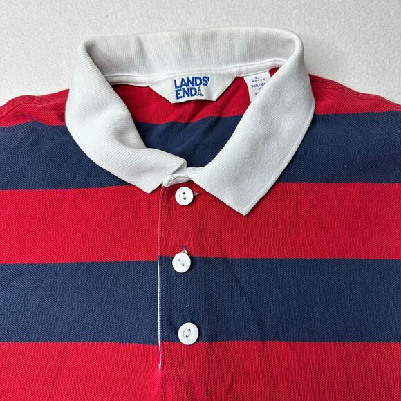 Lands End Mens Polo Tailored Fit Size L Rugby Golf Athletic Vintage - Picture 10 of 11